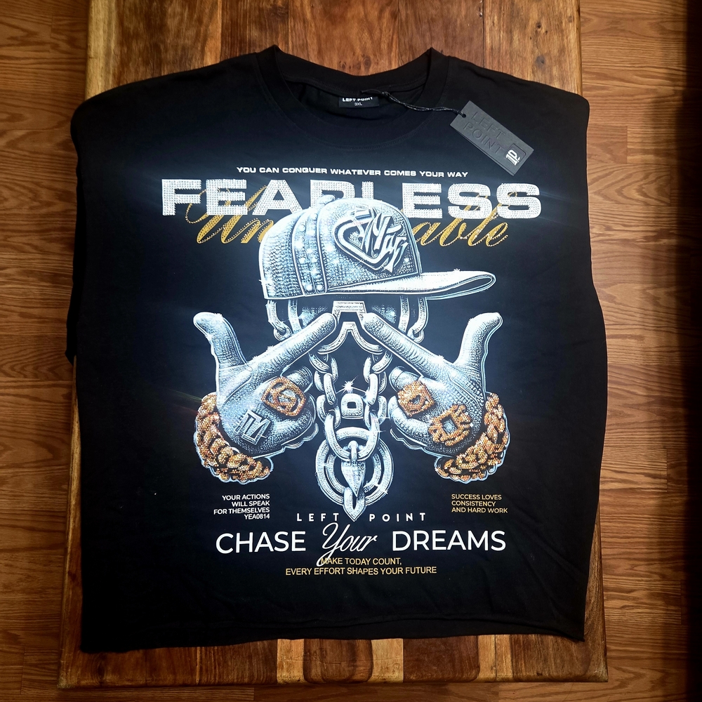 Left Point Men's "Fearless" Black Graphic T-Shirt